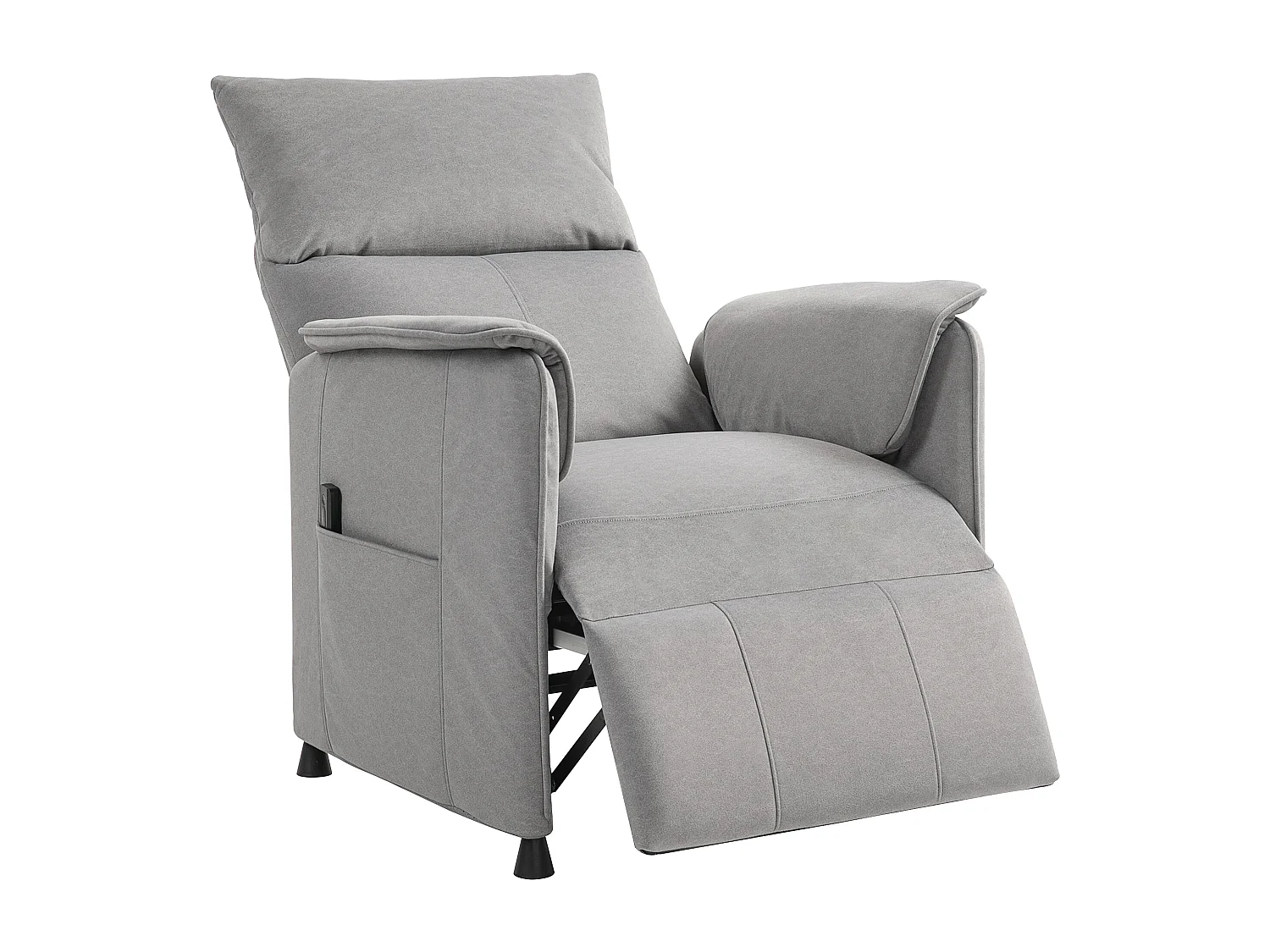 Poltrona reclinabile elettrica brushless con poggiapiedi grigia