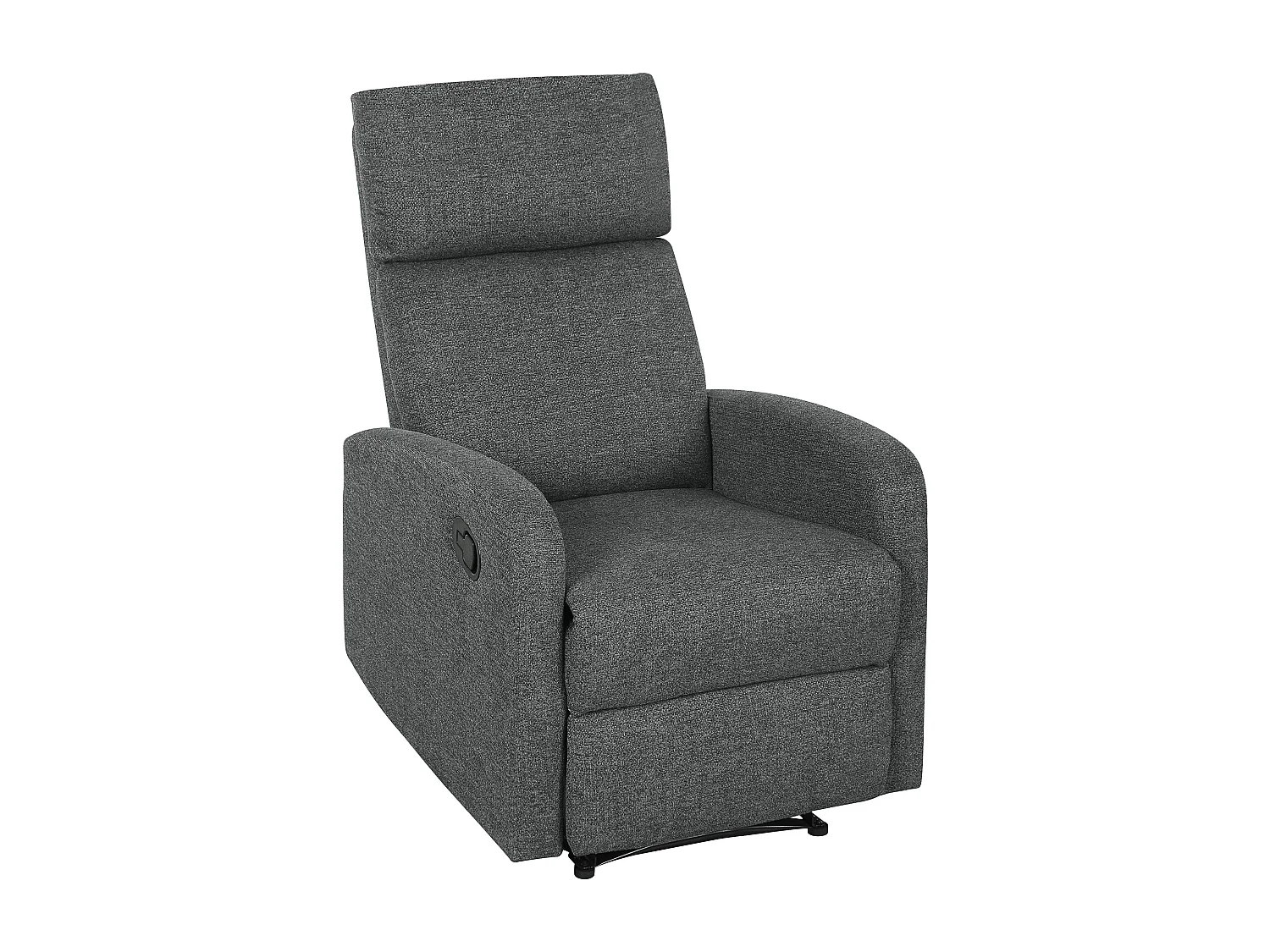 Poltrona moderna reclinabile 145° max rivestita in ciniglia grigia