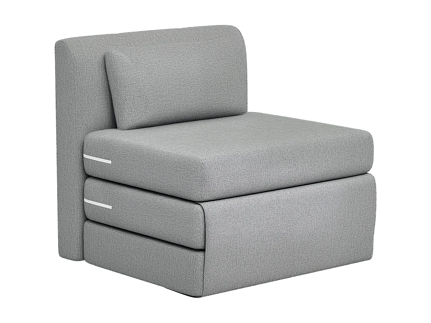 Poltrona letto pieghevole da terra a 3 sezioni in tessuto grigio