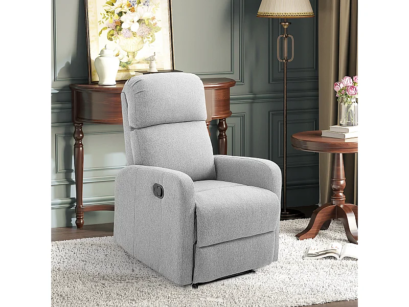 Poltrona relax con reclinazione max 168° e poggiapiedi grigia