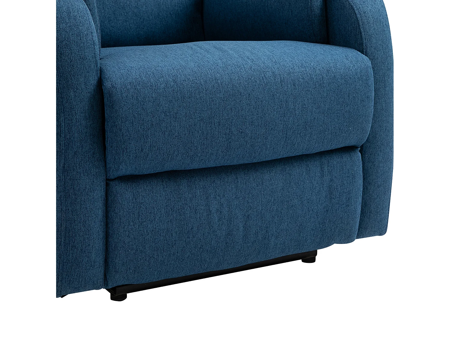 Poltrona reclinabile elettrica con schienale in lino blu