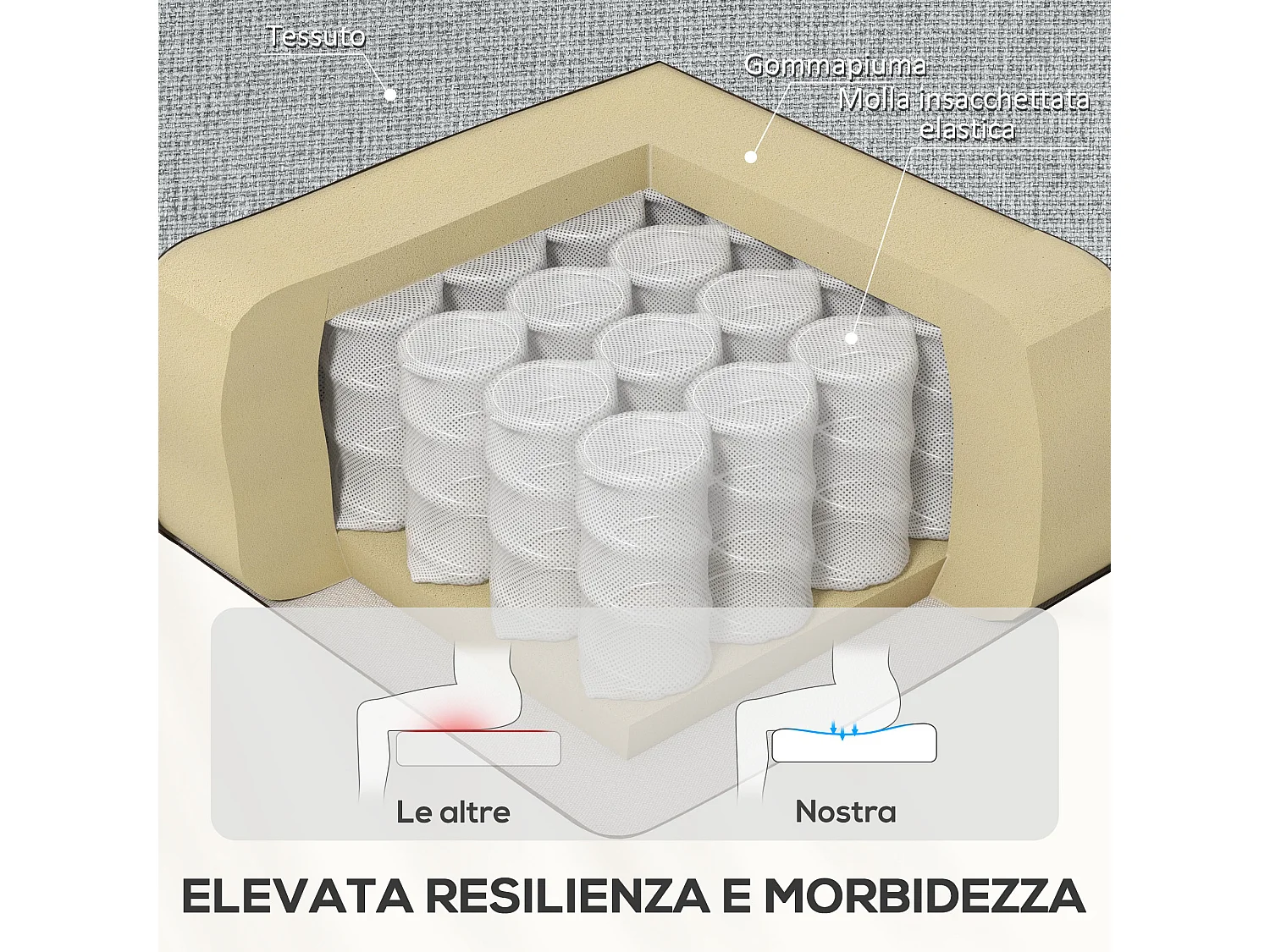 Poltrona reclinabile manualmente con poggiapiedi in tessuto grigio