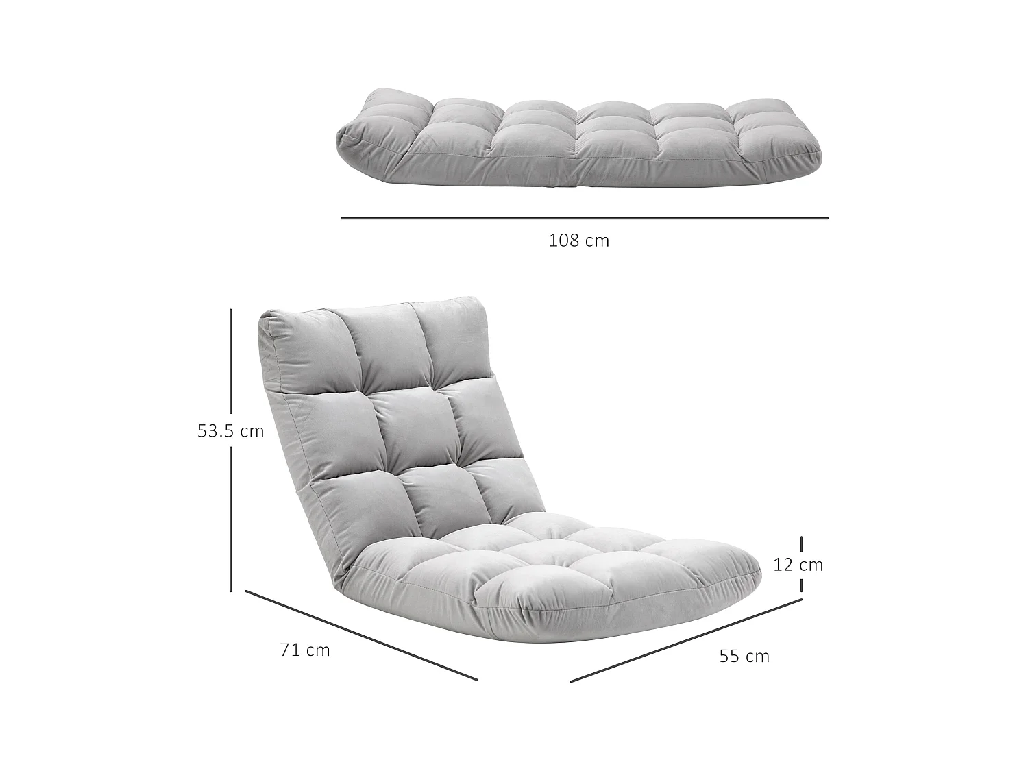 Poltrona relax da terra con schienale reclinabile fino 180°