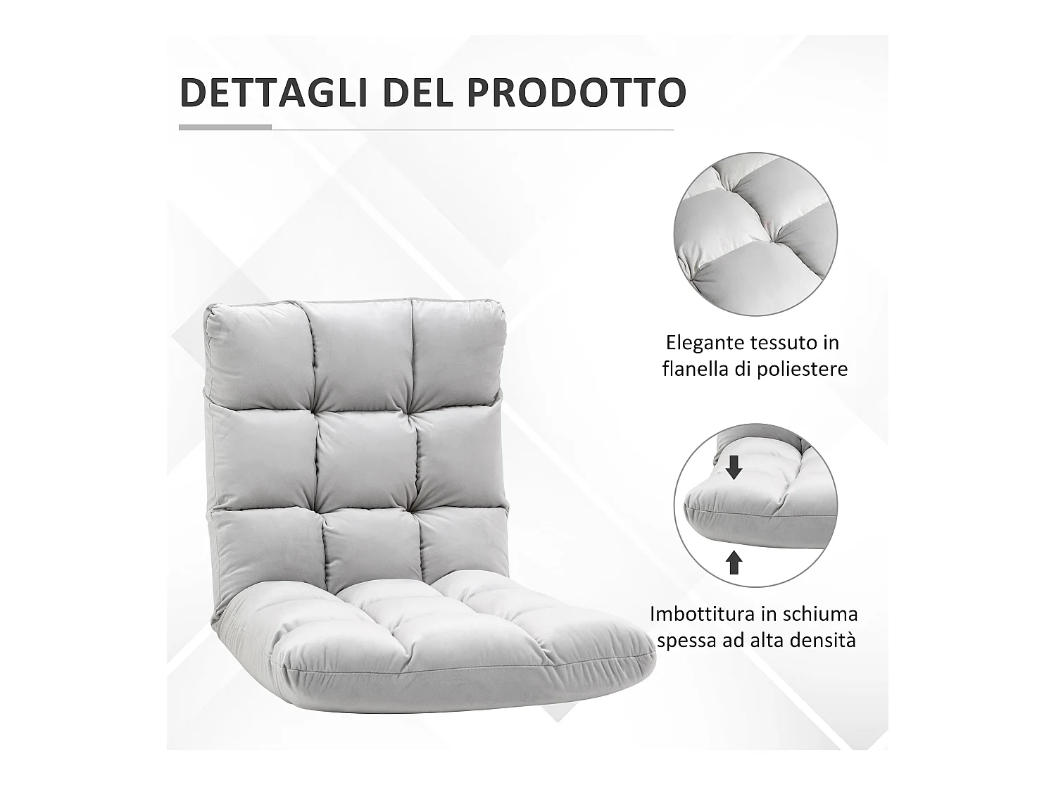 Poltrona relax da terra con schienale reclinabile fino 180°