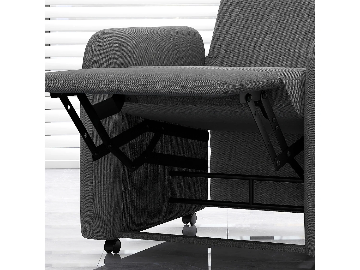 Poltrona reclinabile 115° max con poggiapiedi 76x78.5x102 cm grigio