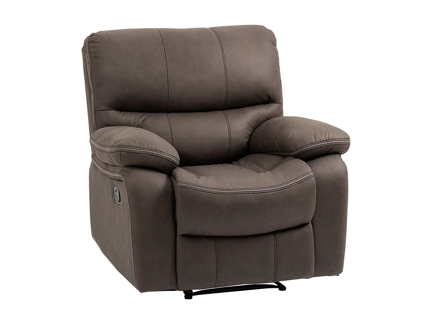 Poltrona relax con reclinazione manuale e poggiapiedi marrone