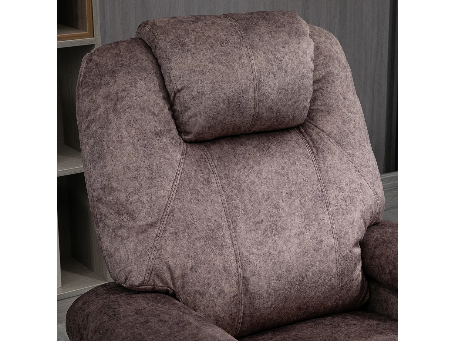 Poltrona relax reclinabile manualmente in tessuto e imbottita