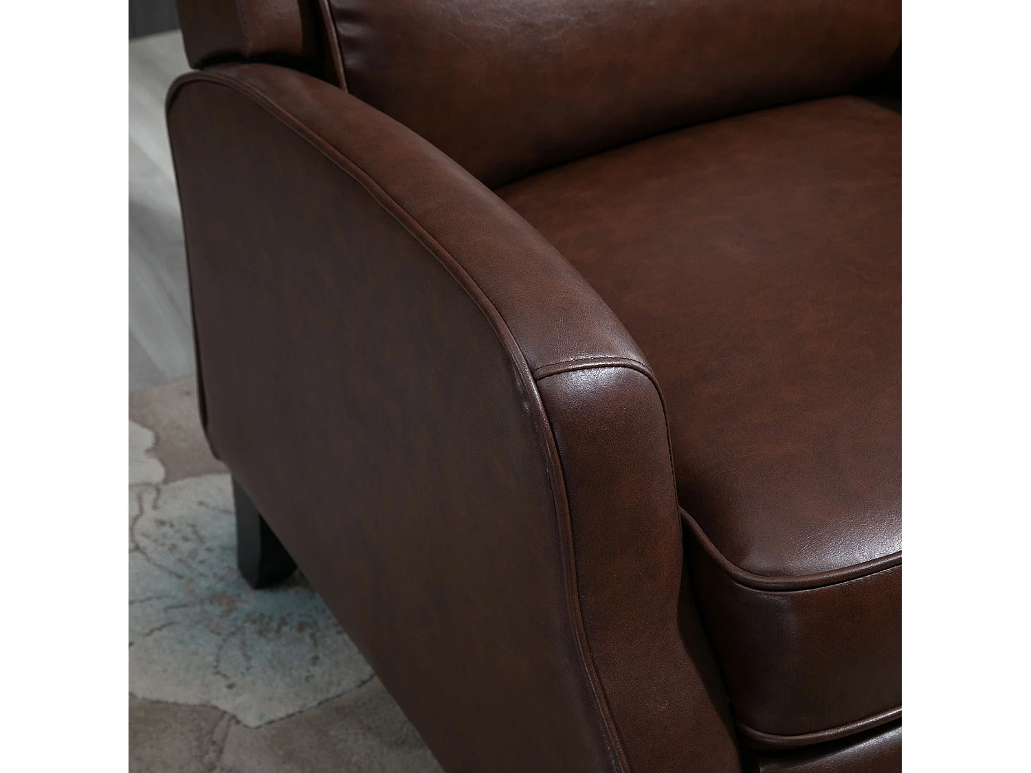 Poltrona relax reclinabile 90° e 150° manuale in pelle marrone