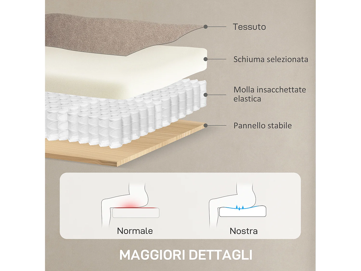 Poltrona reclinabile elettrica brushless con poggiapiedi marrone