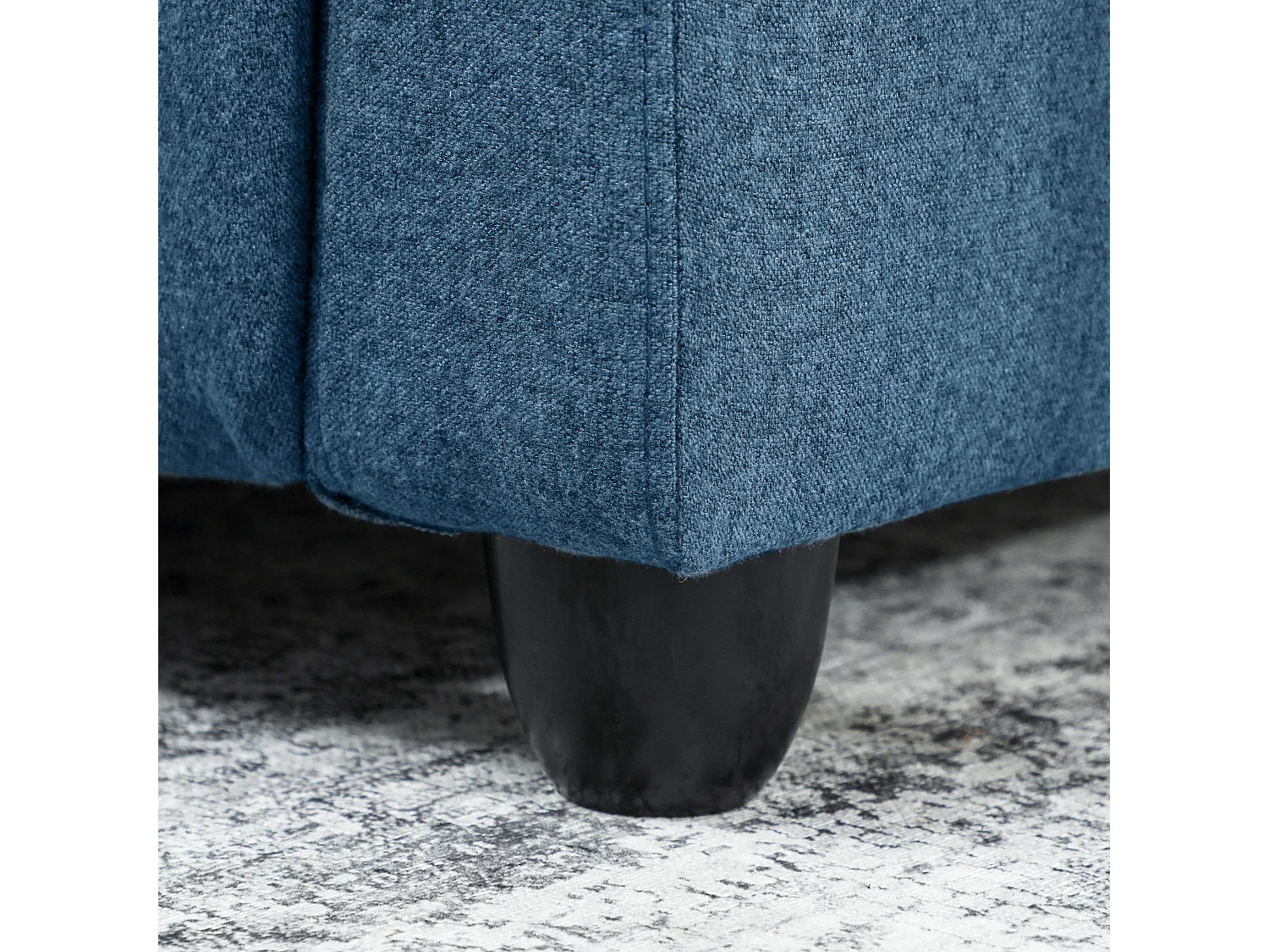 Poltrona relax reclinabile manualmente con poggiapiedi in tessuto blu