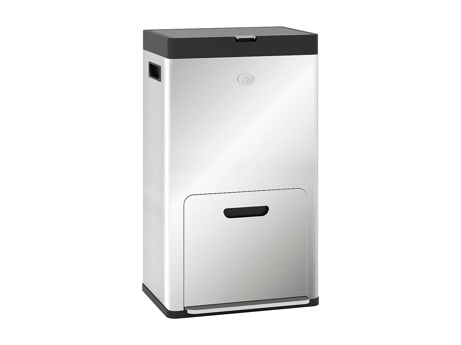 Bidone immondizia a 3 sezioni da 56l 45.7x35.8x76 cm argento