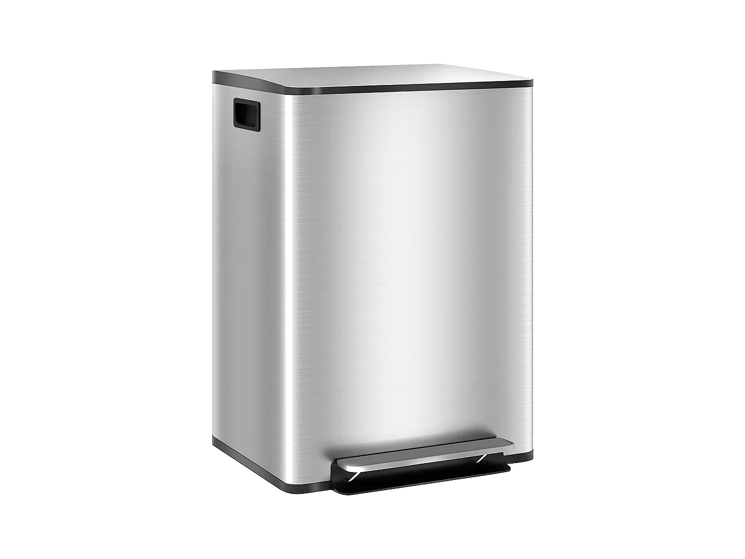 Bidone immondizia a 2 sezioni da 30l in acciaio e pp 47.7x37.5x66.8 cm