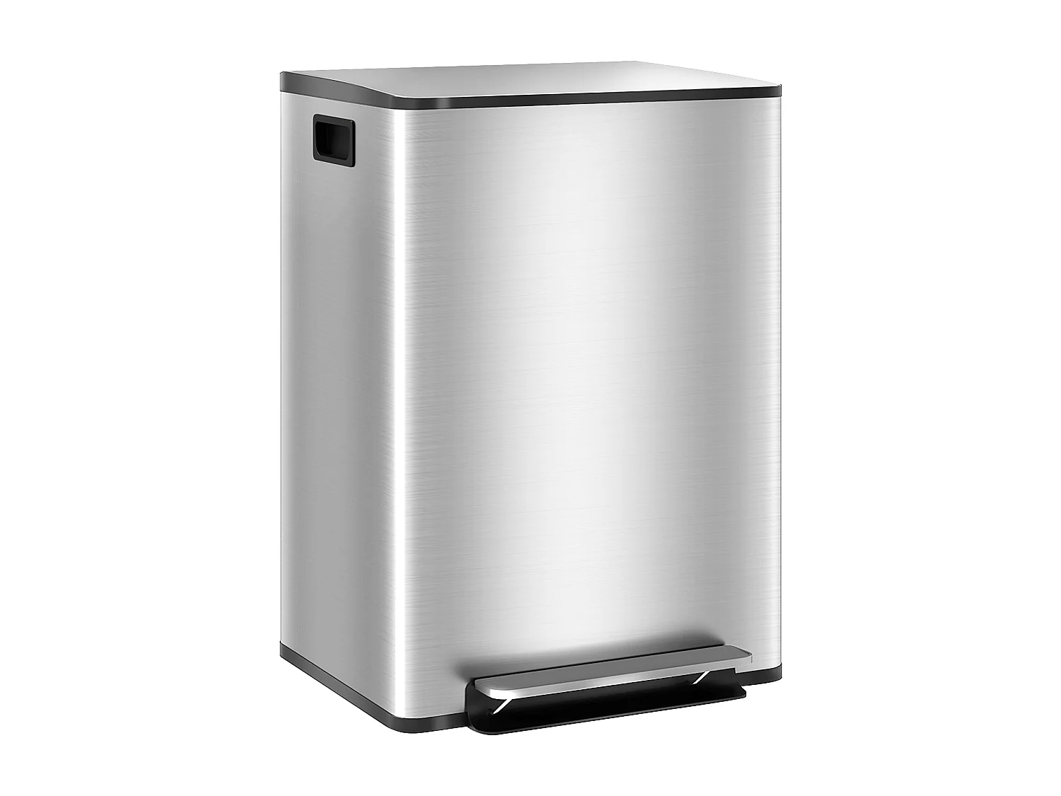 Bidone immondizia a 2 sezioni da 30l in acciaio e pp 47.7x37.5x66.8 cm