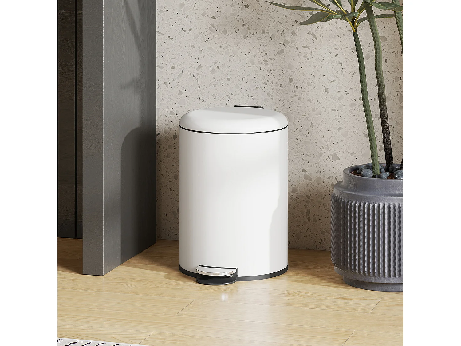 Bidone immondizia a pedale da 20l in metallo e pp 36x30x44.5 cm crema