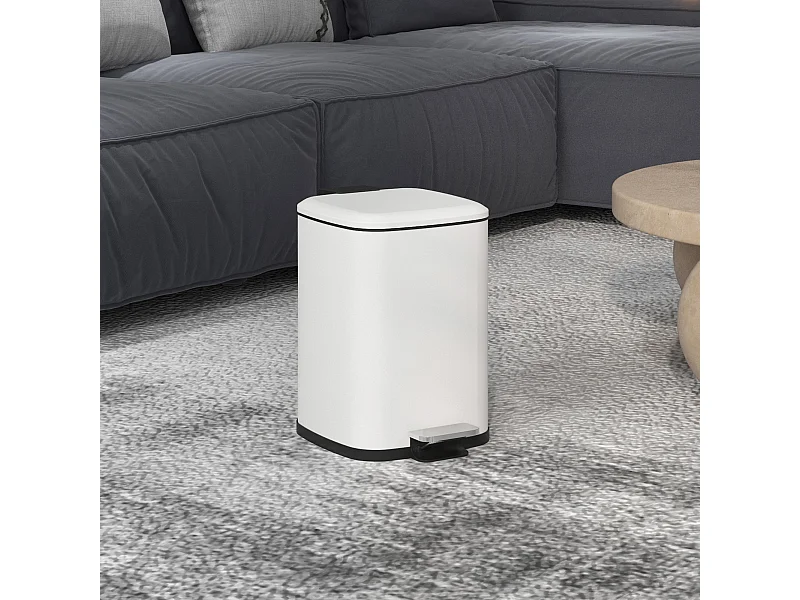 Bidone immondizia da 12l con chiusura silenziosa 24.5x32x34.5cm bianco