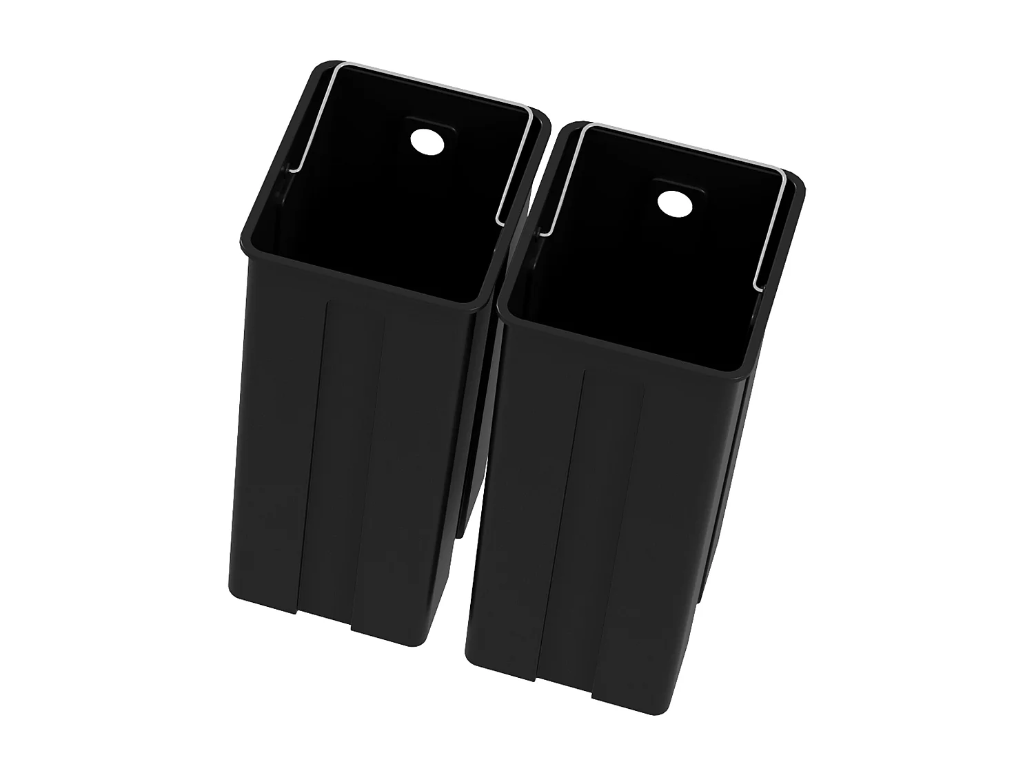 Bidone immondizia a 2 sezioni da 15l in acciaio e pp 40x34.8x47.5 cm