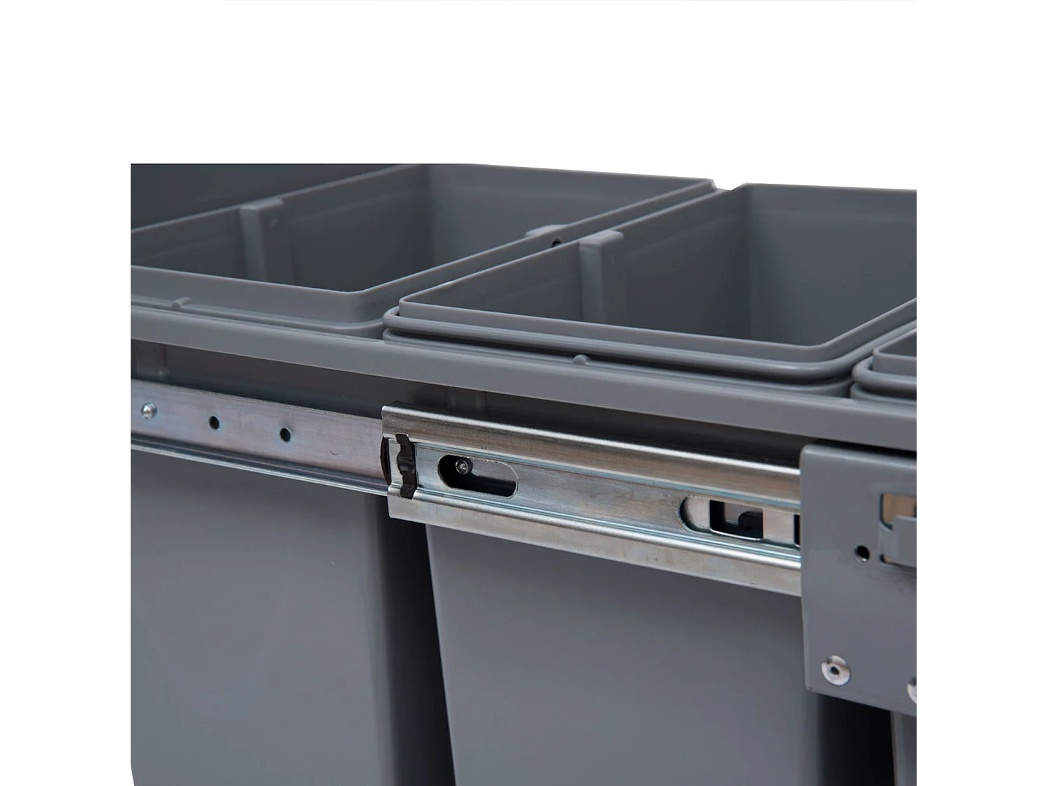 Pattumiera estraibile per cucina da 40l con 3 contenitori grigio