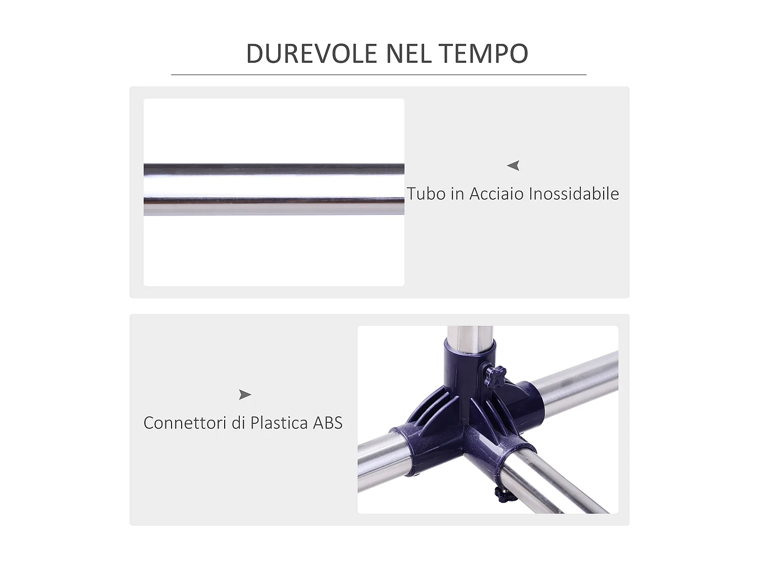 Appendiabiti stender regolabili in acciaio inox su ruote