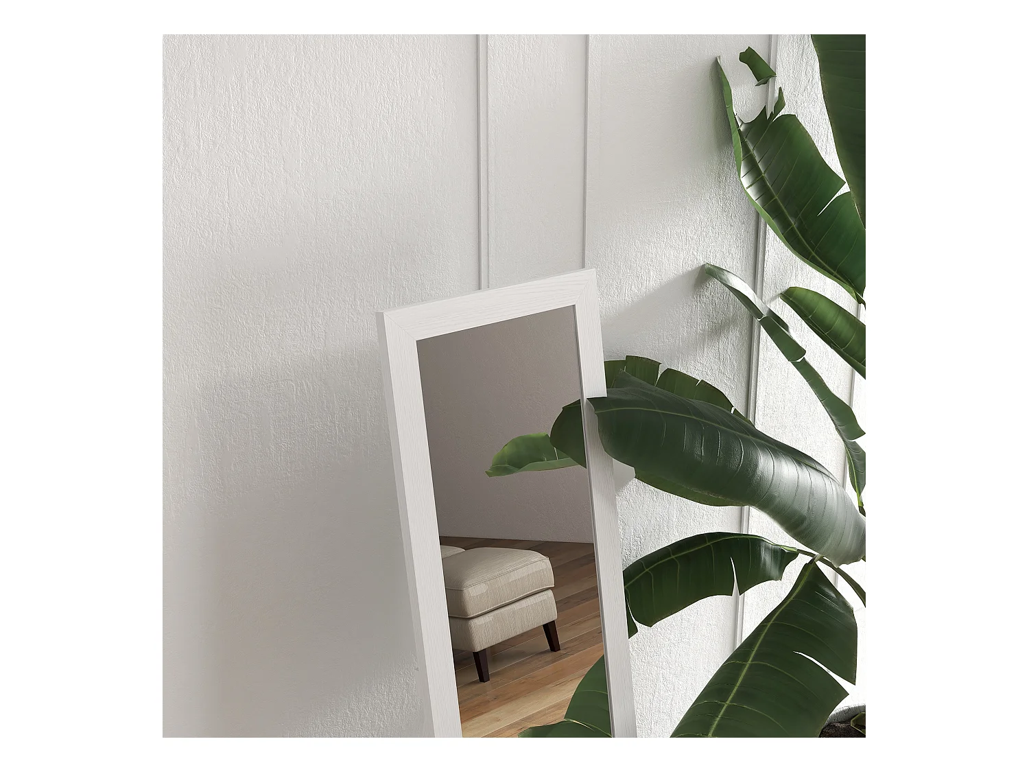 Specchio moderno a parete o muro con cornice piedini e ganci