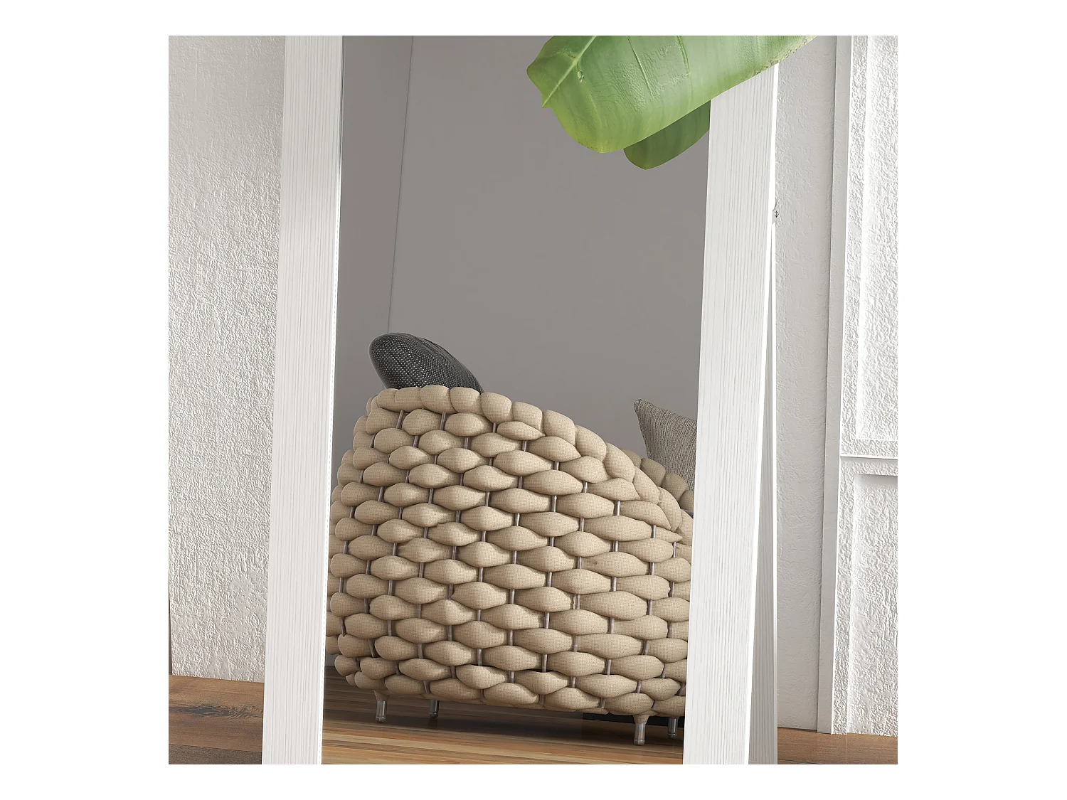 Specchio moderno a parete o muro con cornice piedini e ganci