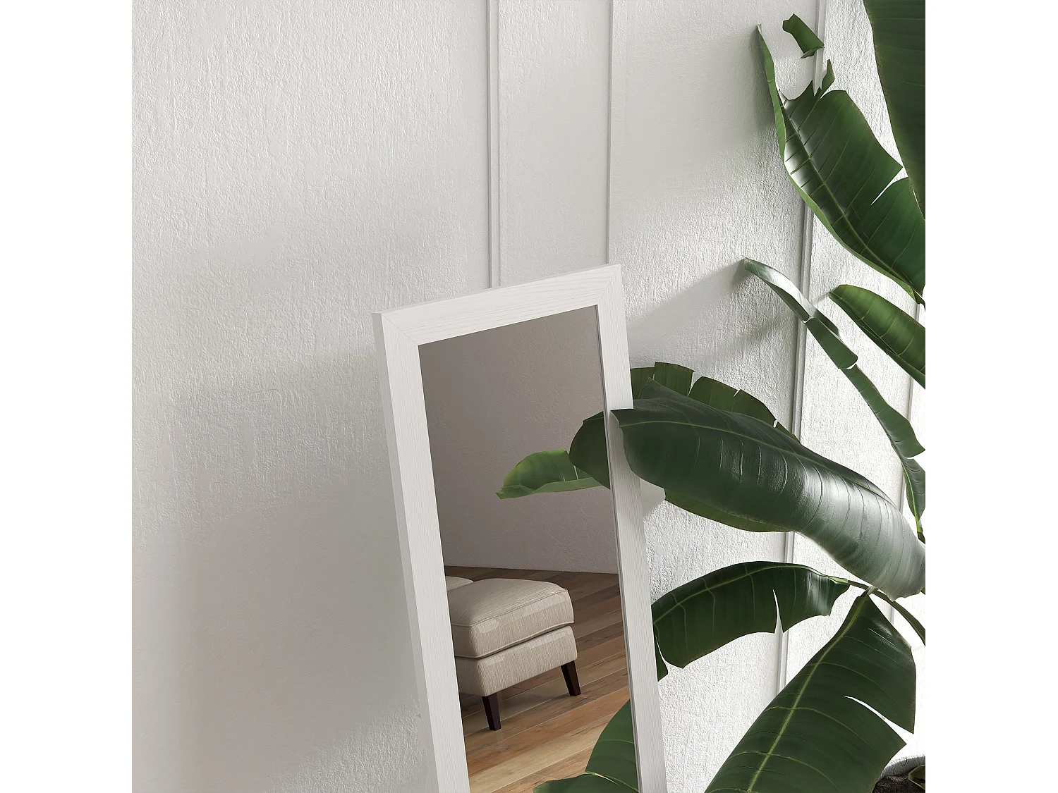 Specchio moderno a parete o muro con cornice piedini e ganci