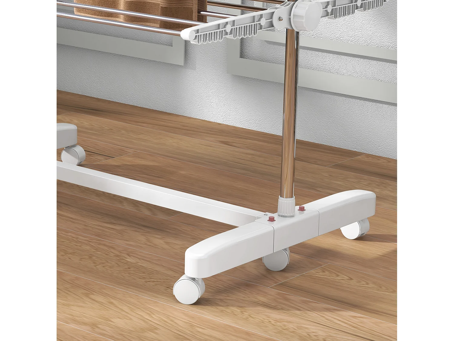 Stendino verticale pieghevole 4 livelli e 6 ruote girevoli