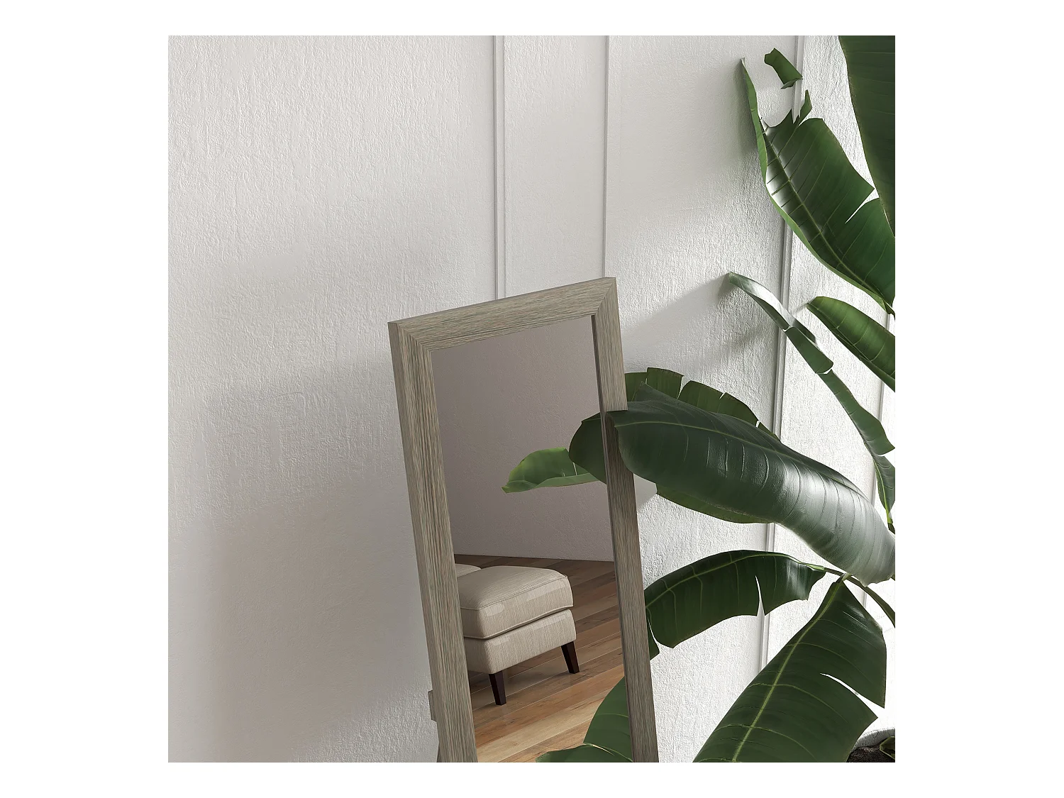 Specchio verticale da parete o da terra con cornice in mdf 37x40x15 cm