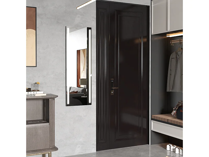 Specchio da parete rettangolare touch con luci led regolabili