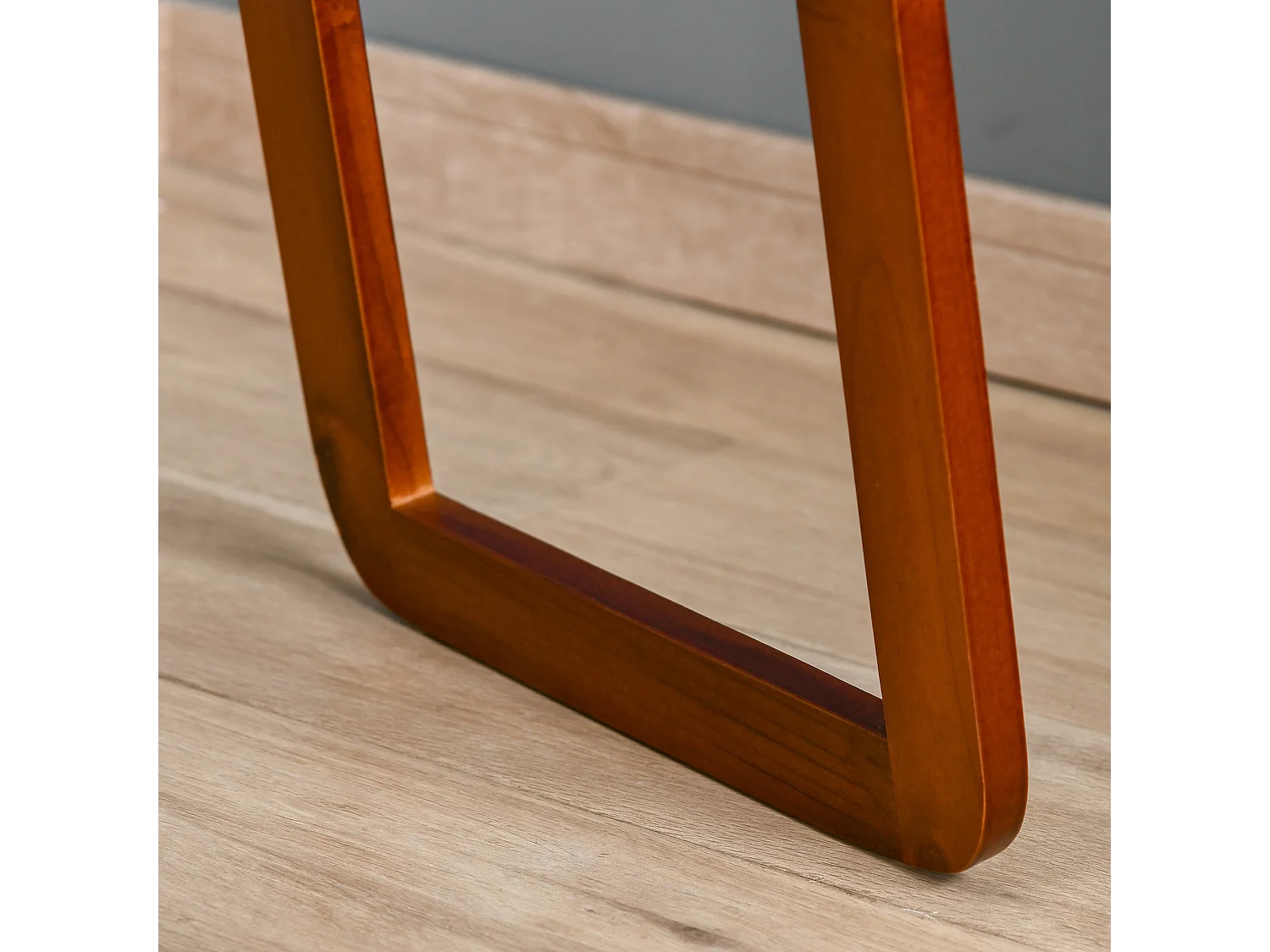 Specchio da Terra e Parete in Legno con Supporto Pieghevole