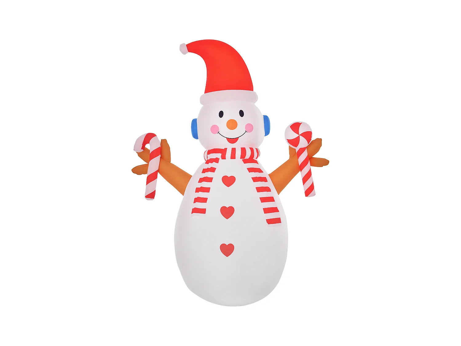 Pupazzo di neve gonfiabile con cappello 240cm luci led bianco