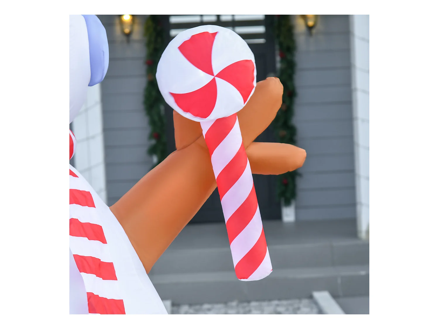 Pupazzo di neve gonfiabile con cappello 240cm luci led bianco