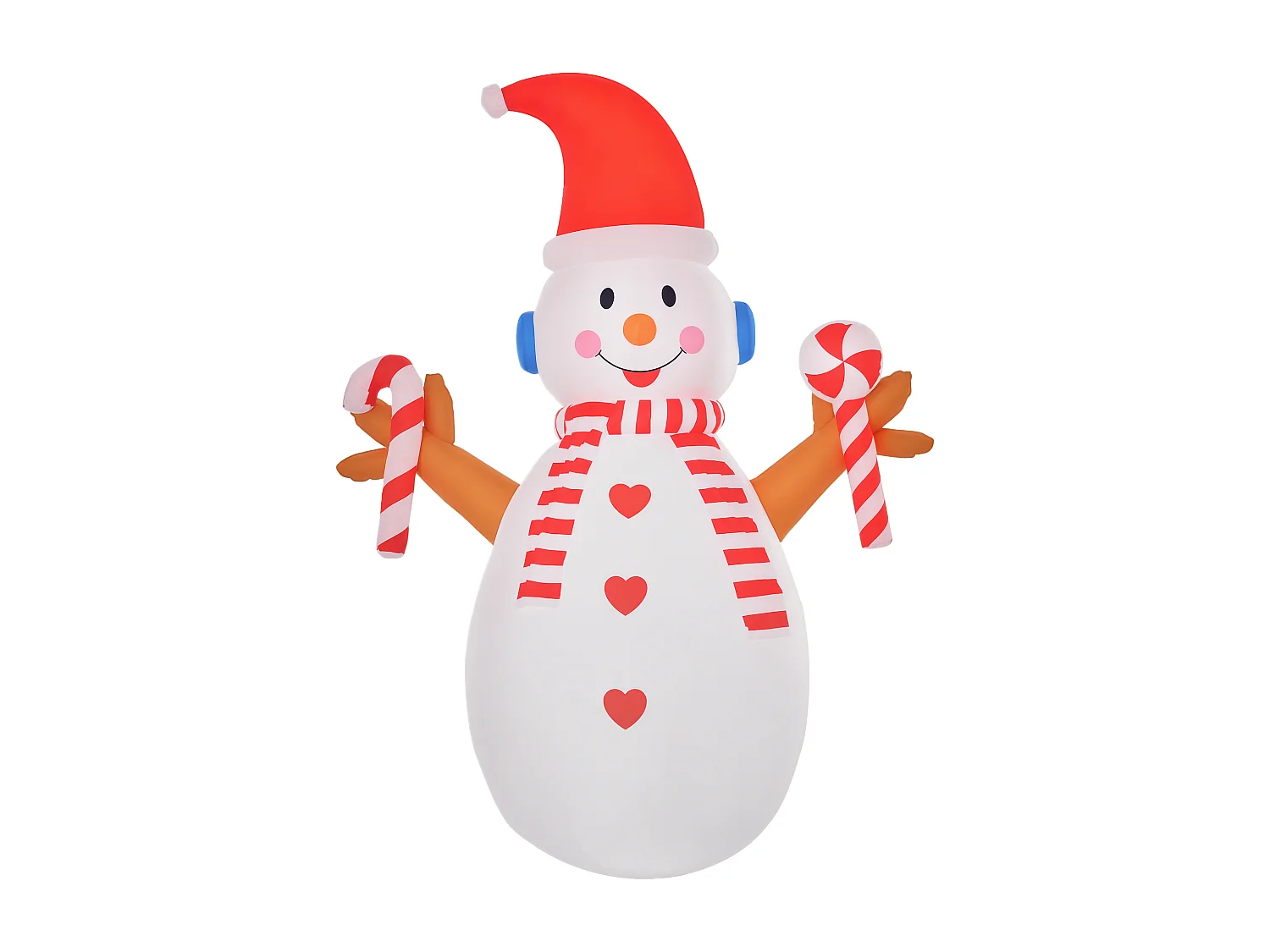 Pupazzo di neve gonfiabile con cappello 240cm luci led bianco