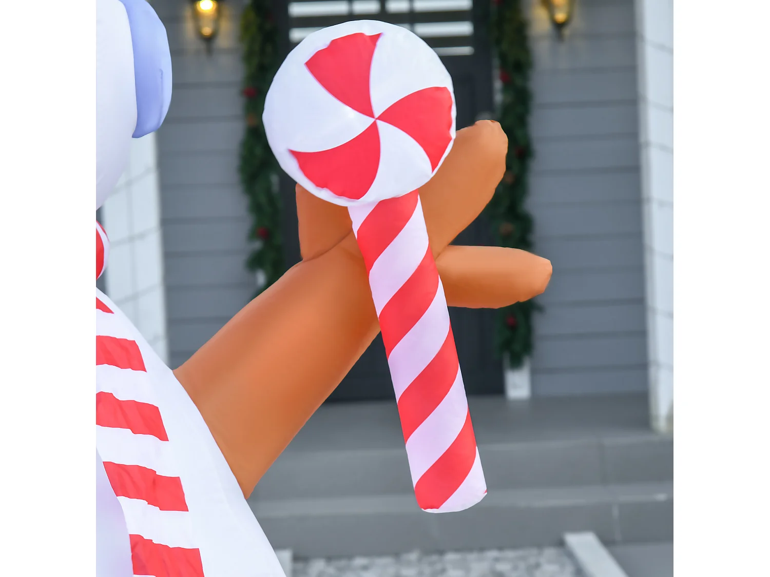 Pupazzo di neve gonfiabile con cappello 240cm luci led bianco