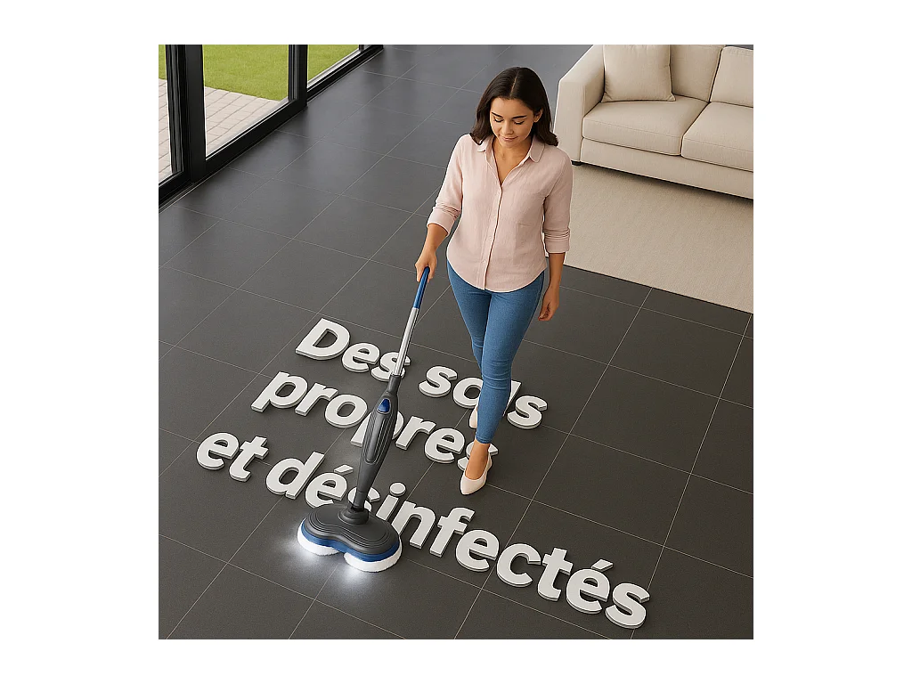 Balai 2 en 1 : Nettoyeur Vapeur / Cireuse de Parquet eziclean® Steam Wave 360