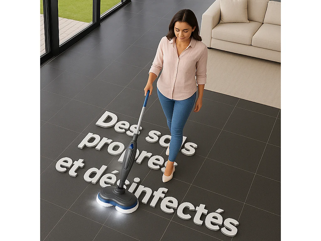 Balai 2 en 1 : Nettoyeur Vapeur / Cireuse de Parquet eziclean® Steam Wave 360