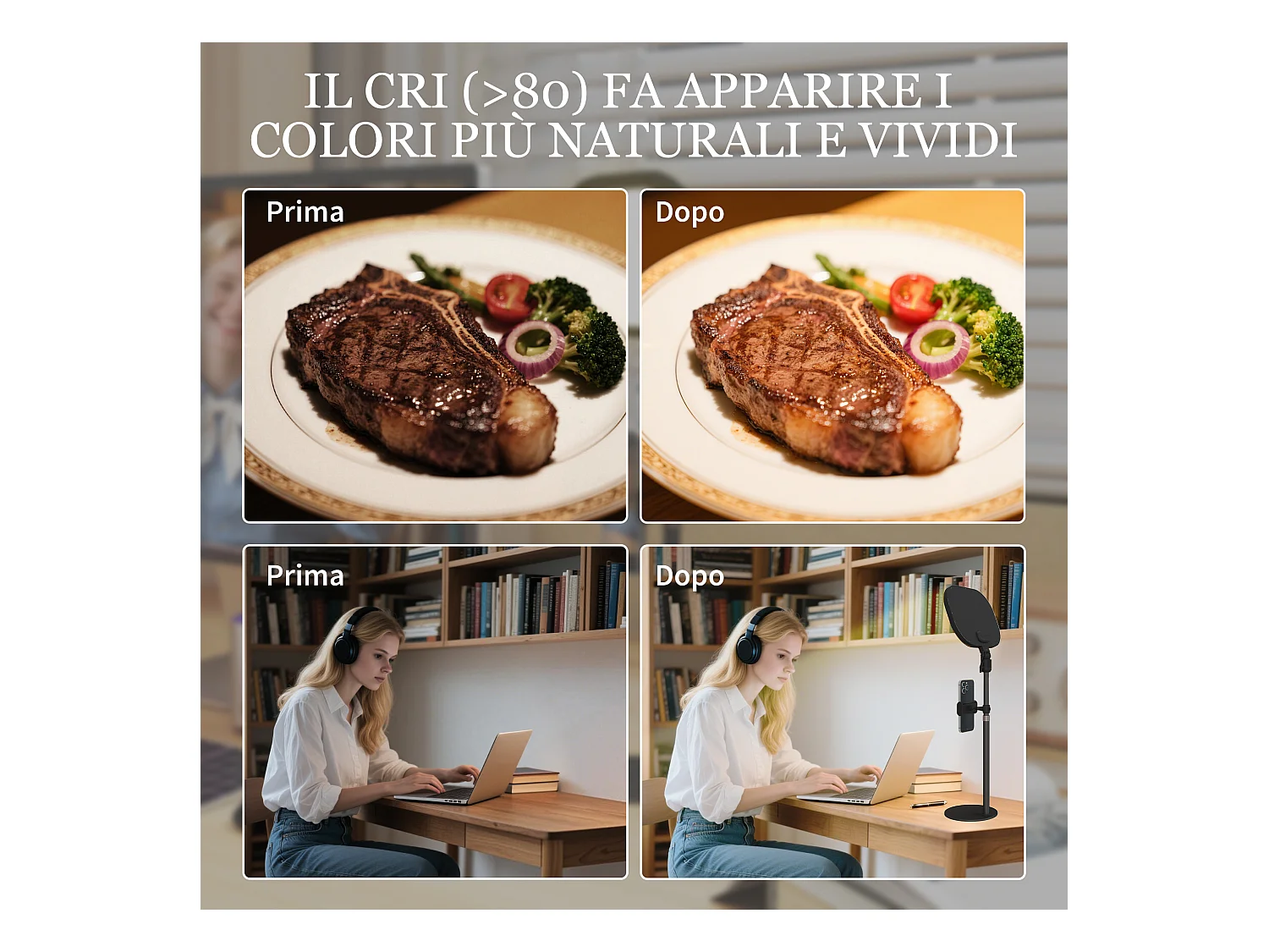 Lampada da scrivania led con porta cellulare e luce regolabile nero