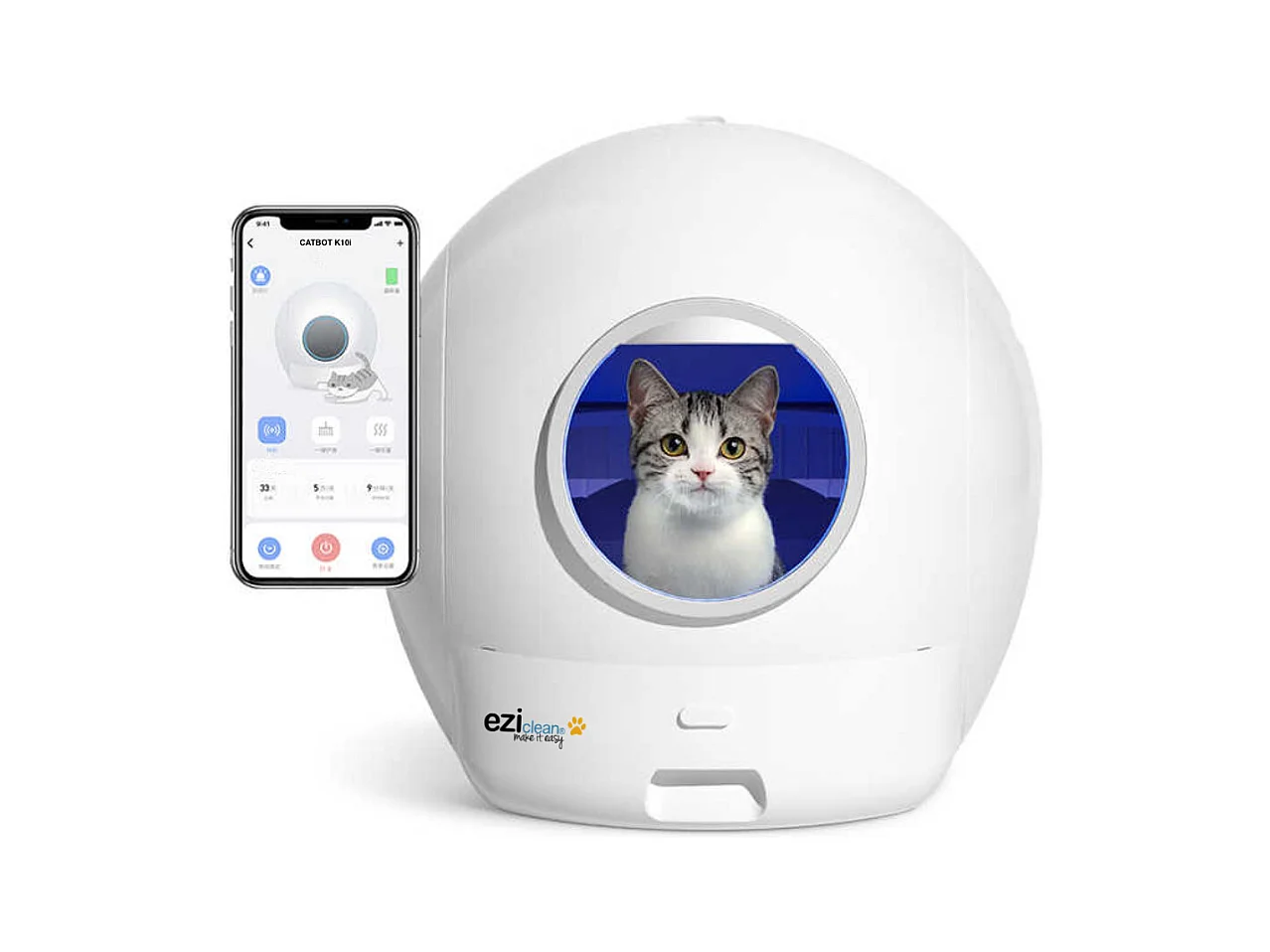 Litière autonettoyante connectée - maison de toilette pour chat eziclean® CATBOT K10i