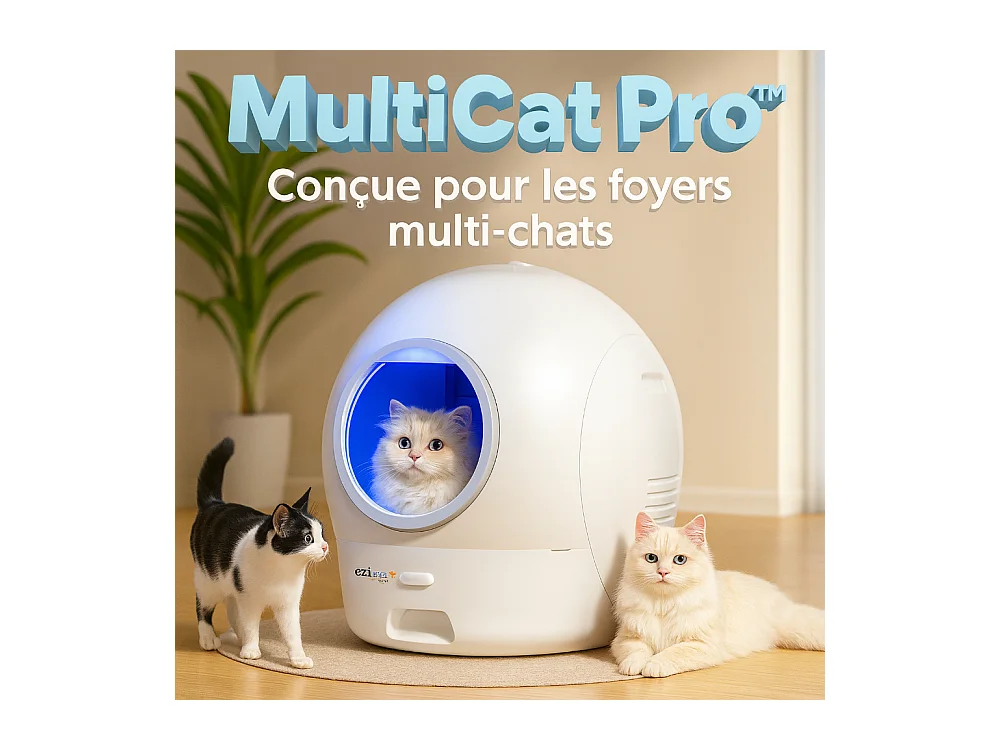 Litière autonettoyante connectée - maison de toilette pour chat eziclean® CATBOT K10i