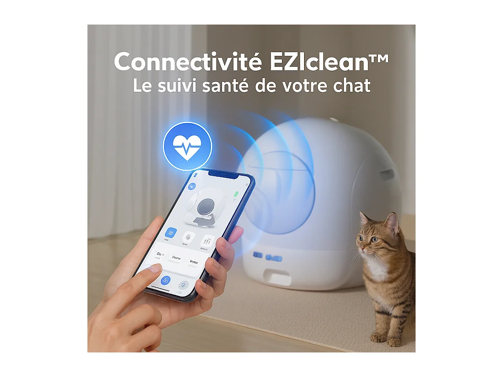 Litière autonettoyante connectée - maison de toilette pour chat eziclean® CATBOT K10i
