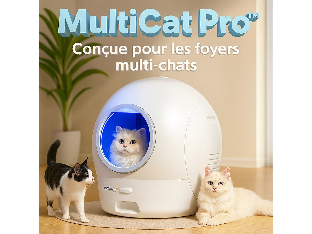 Litière autonettoyante connectée - maison de toilette pour chat eziclean® CATBOT K10i