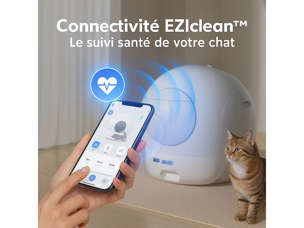 Litière autonettoyante connectée - maison de toilette pour chat eziclean® CATBOT K10i