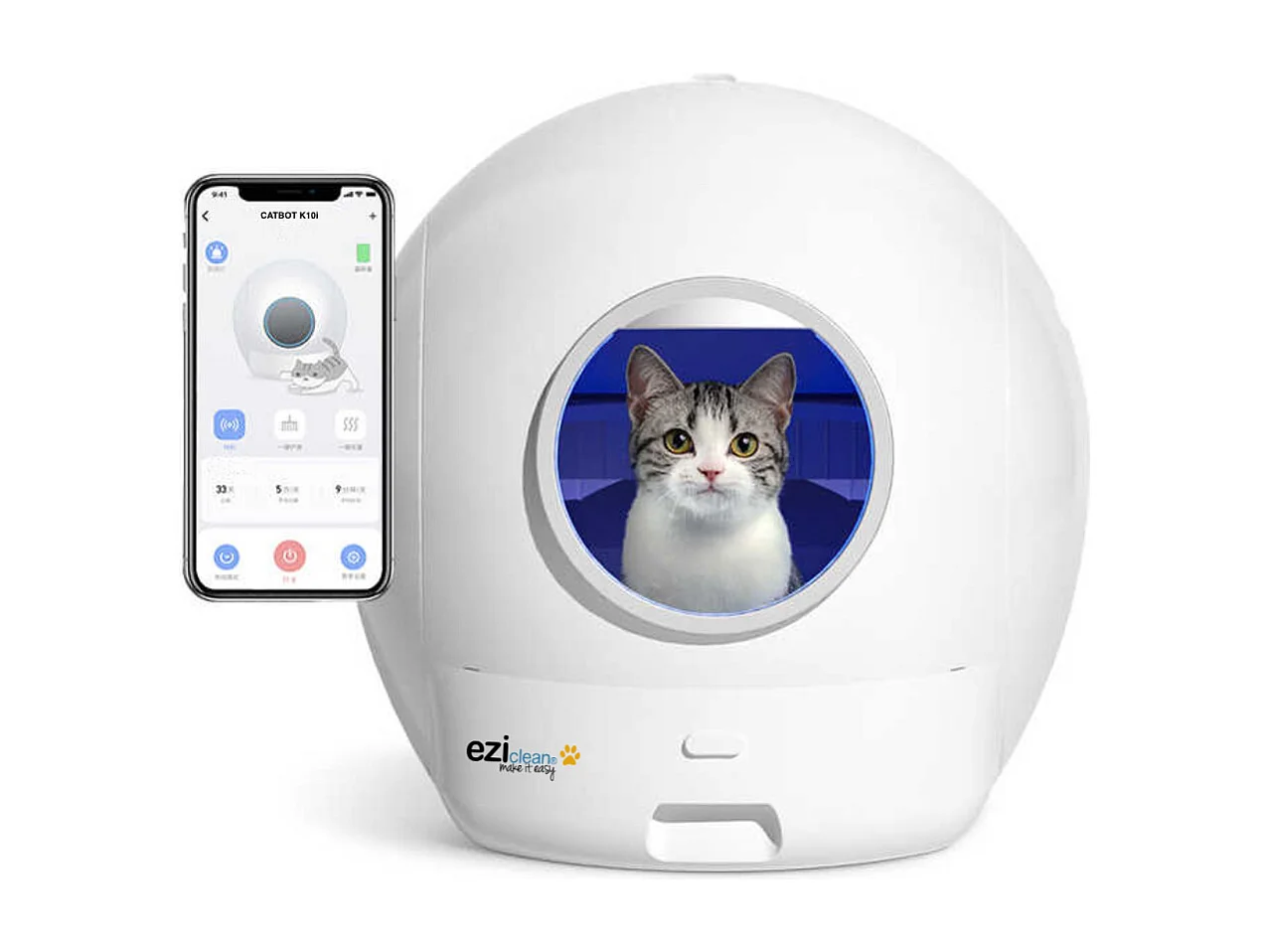 Litière autonettoyante connectée - maison de toilette pour chat eziclean® CATBOT K10i