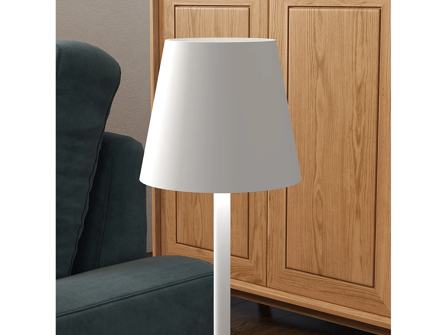 Lampada da tavolo da 3600mah in acrilico e metallo bianco