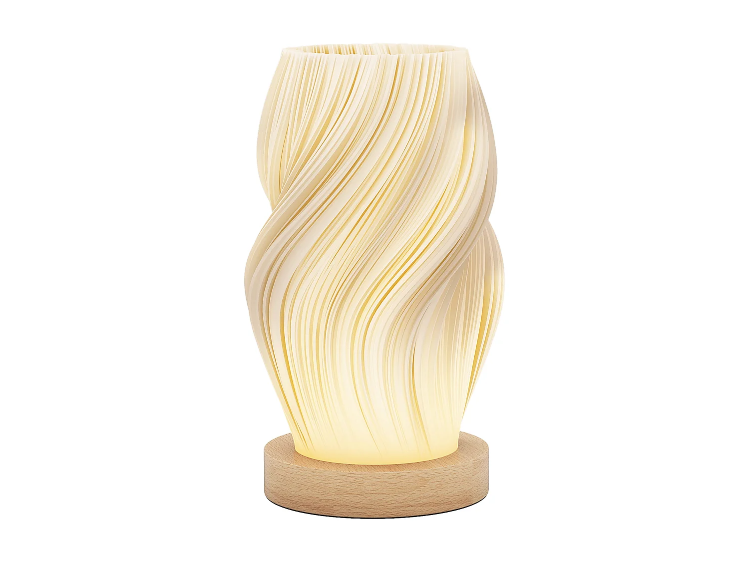 Lampada da tavolo a 3 colori con 10 luminosità in abs bianco e legno
