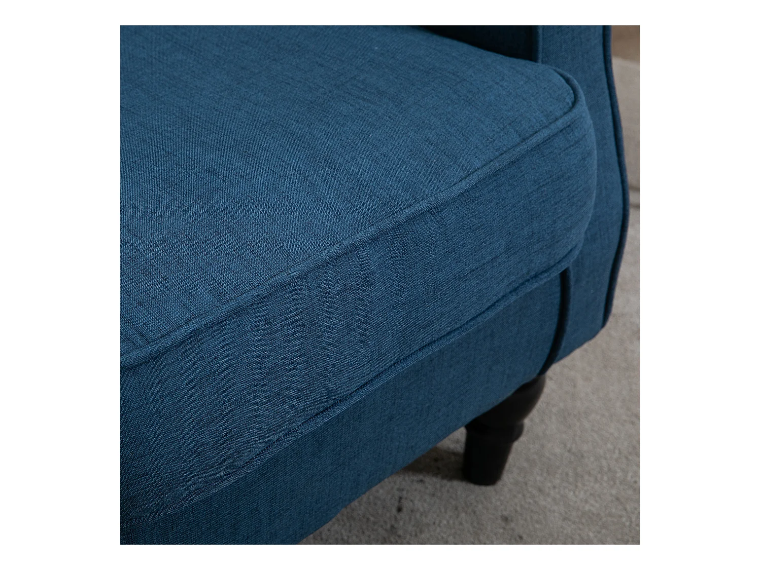 Poltrona per salotto stile francese con cuscini 74x86x102 cm blu