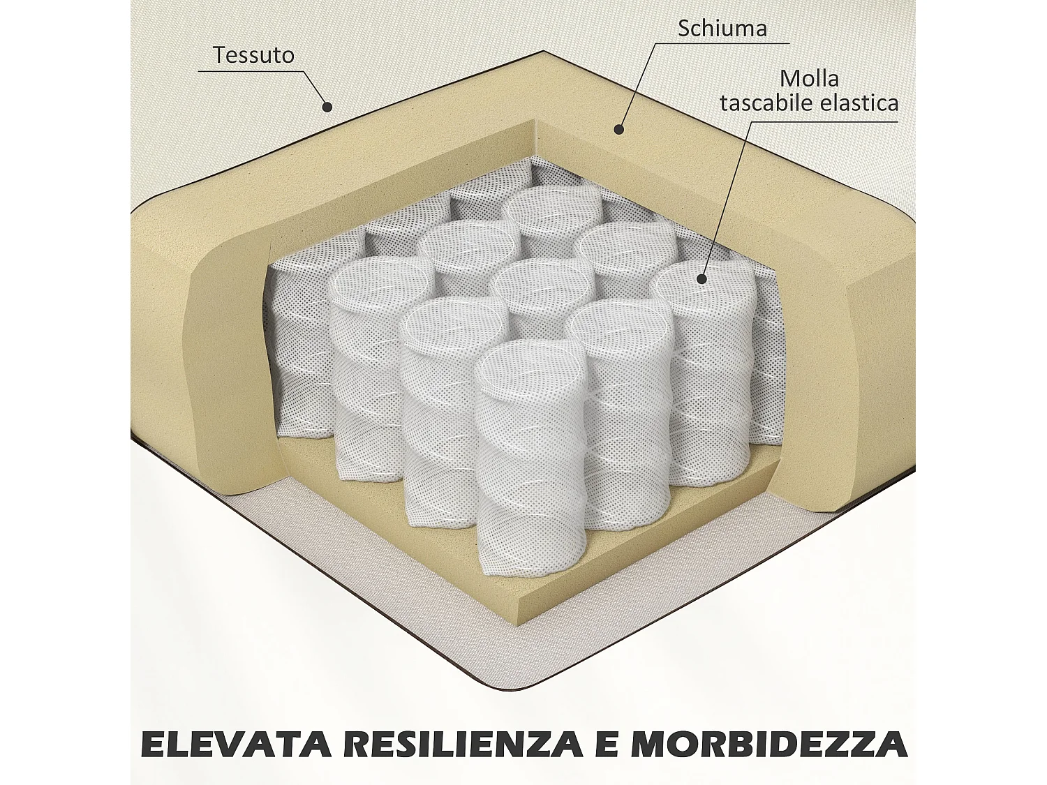 Poltroncina da camera moderna in legno e tessuto crema