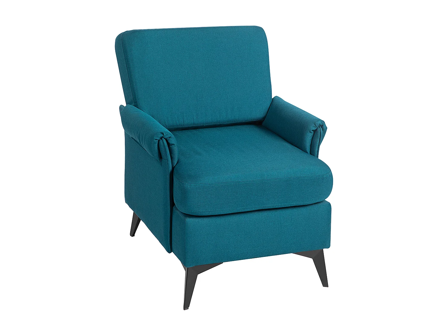 Poltrona con braccioli arrotolati in tessuto traspirante verde