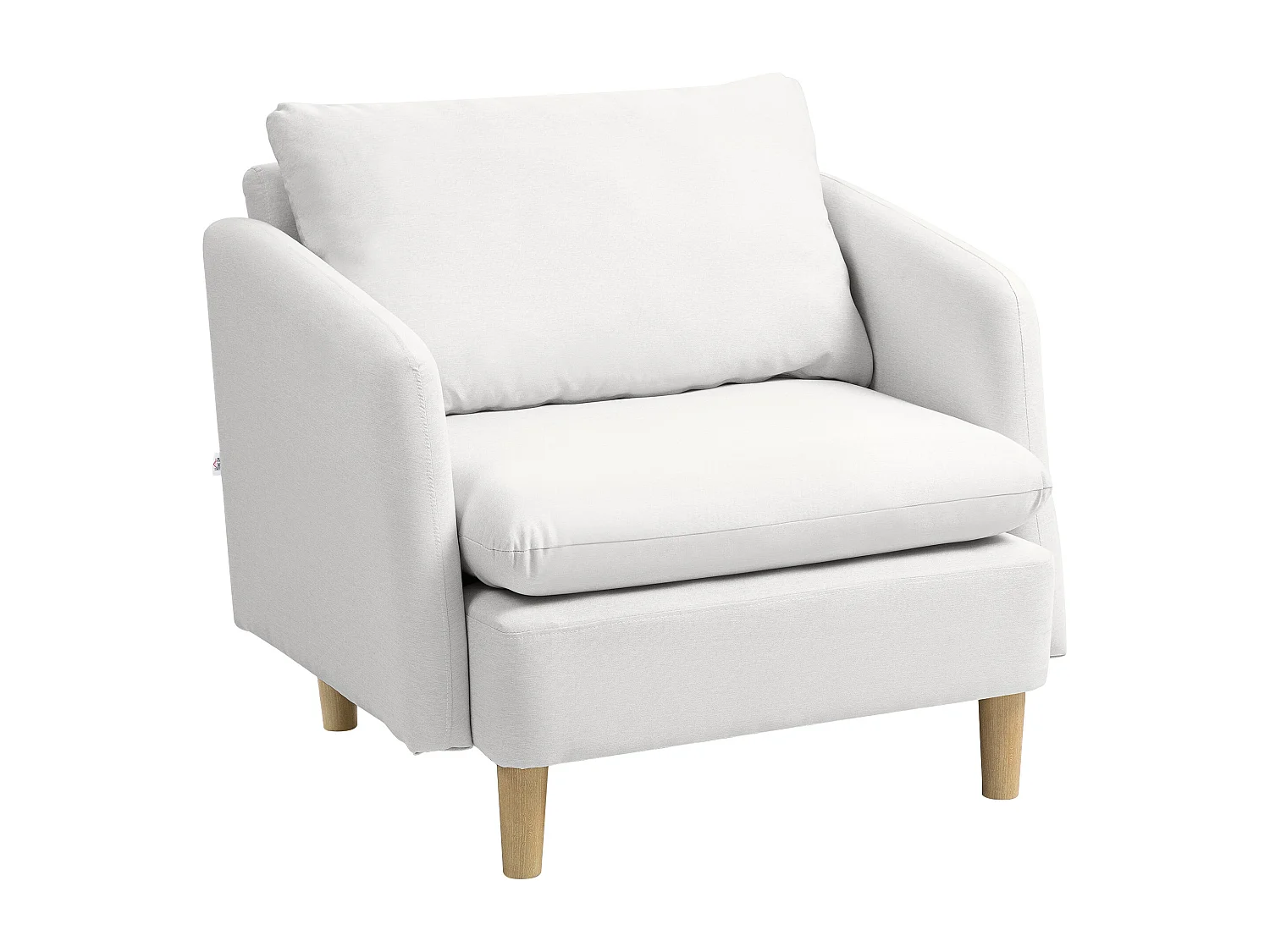 Poltrona da salotto moderna con imbottitura spessa in tessuto crema