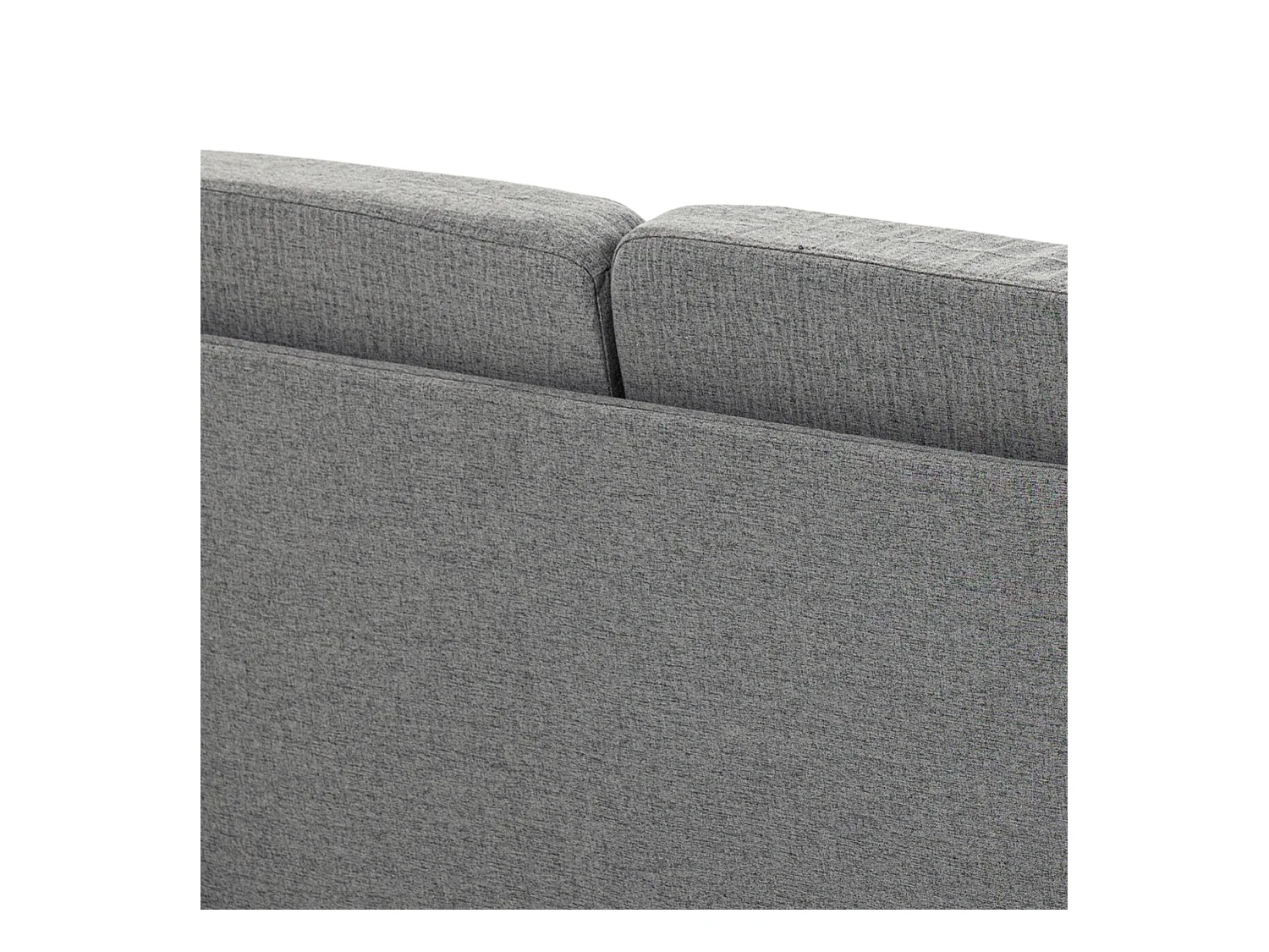 Divano 2 posti linea moderna e compatta in lino grigio e legno