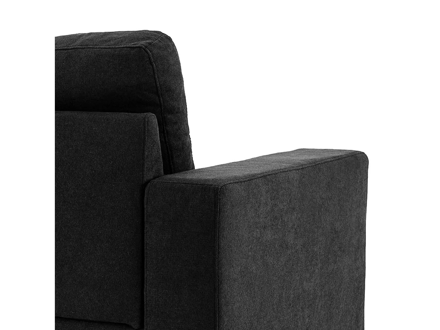 Divano 3 posti ad angolo con penisola reversibile in tessuto nero